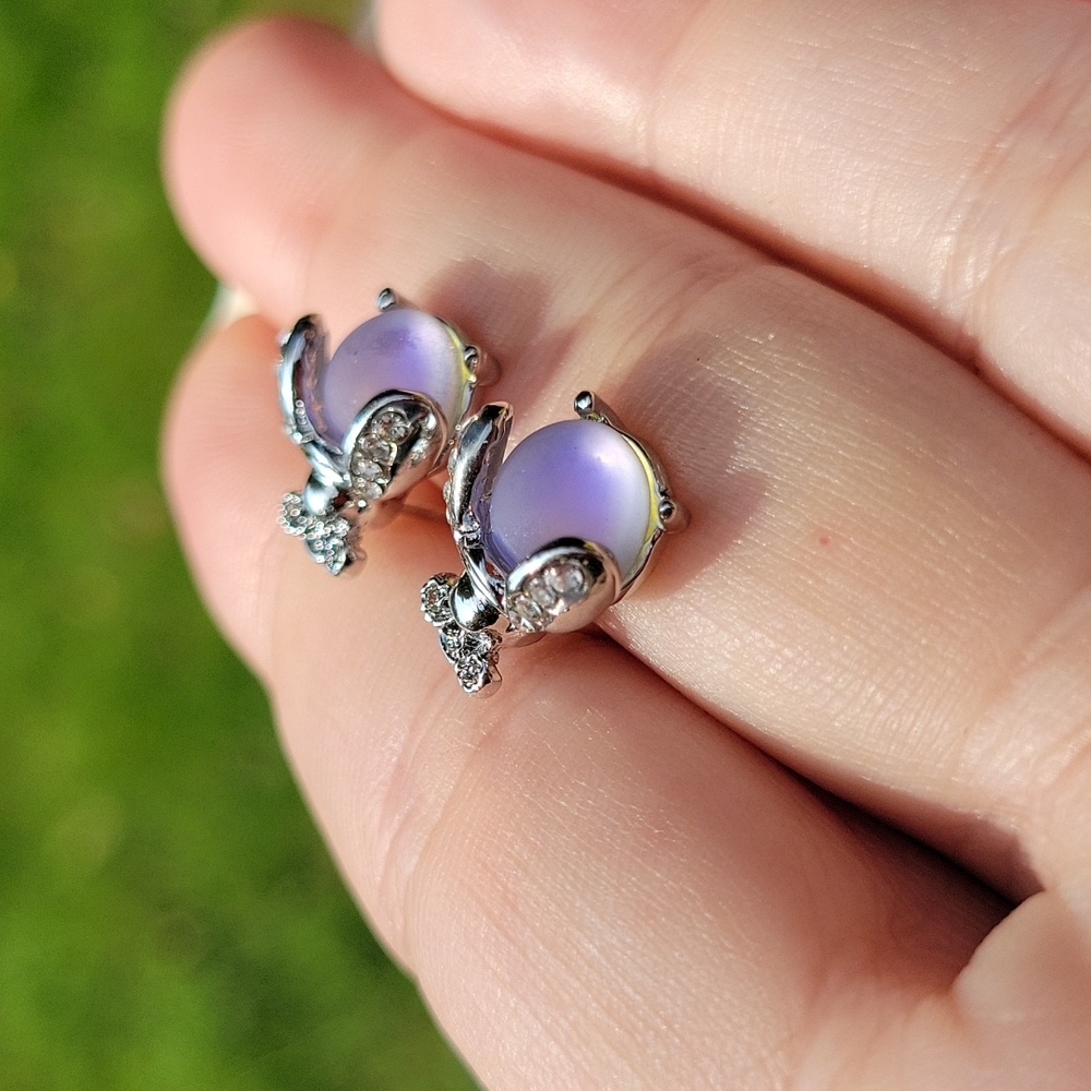 Color Shifting Ladybird Stud Earrings, 925 Sterling Silver - Picture 6 of 6